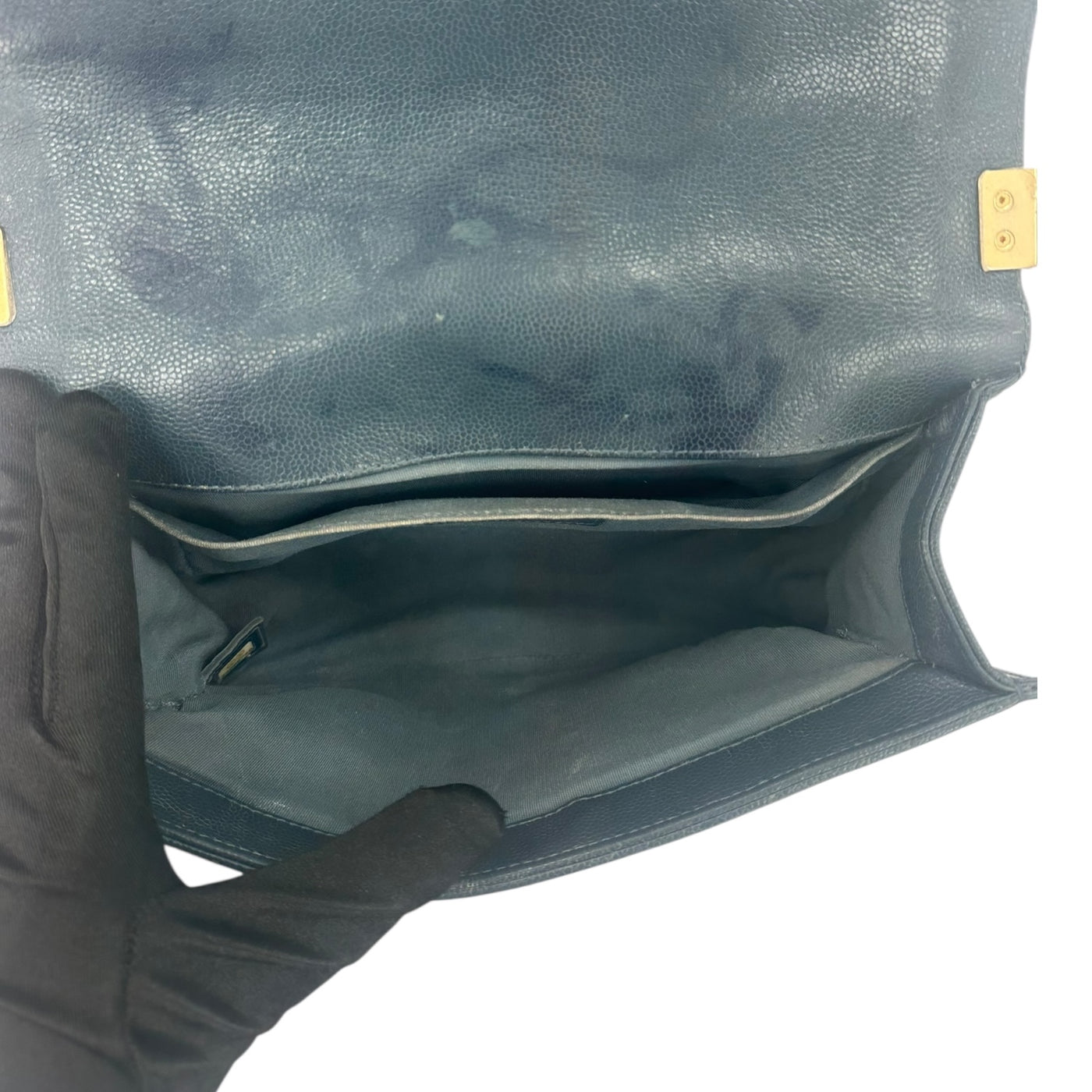 Chanel Boy Bag Chevron in Blue