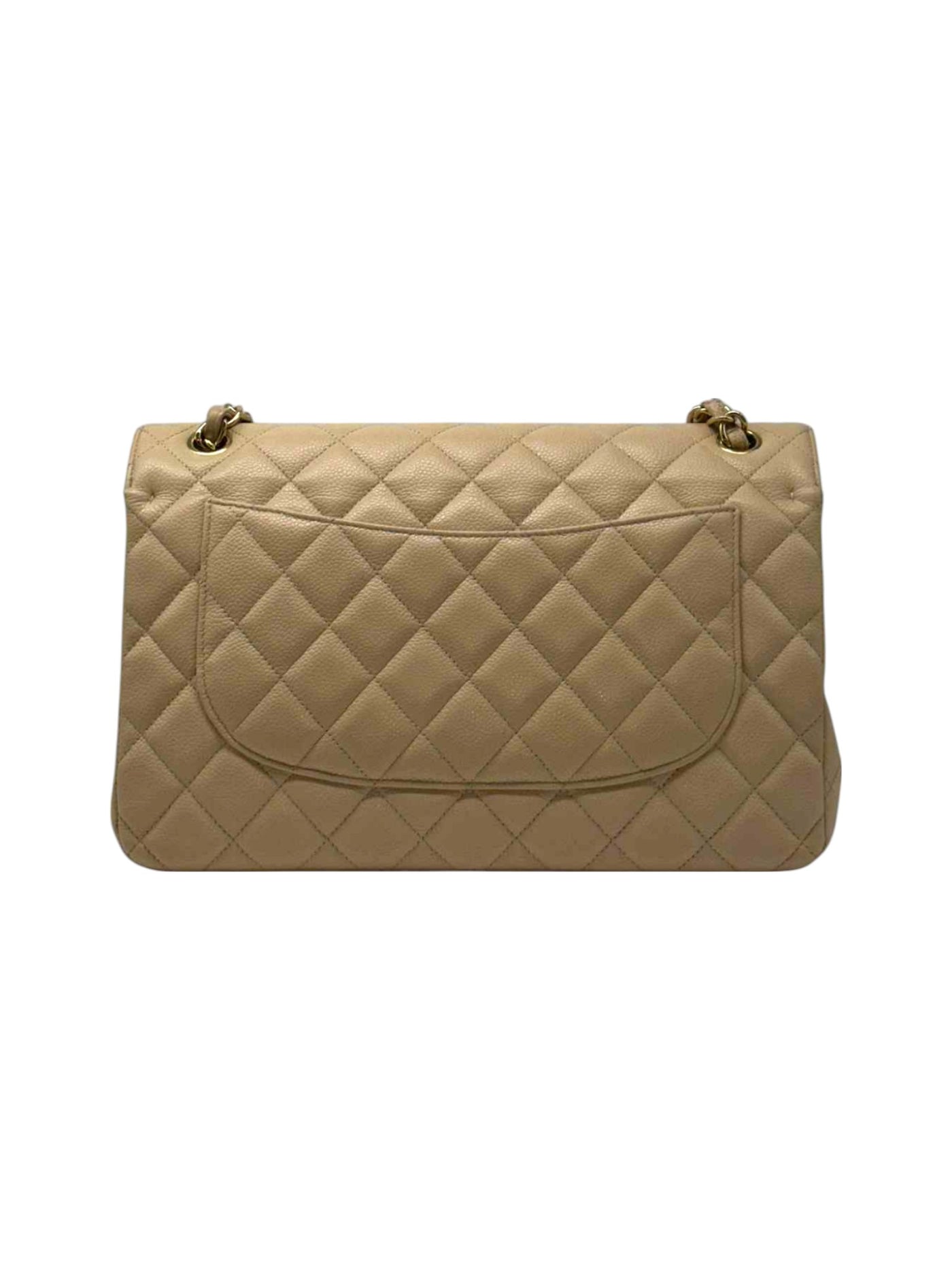 Chanel Double Flap Jumbo Bag In Beige