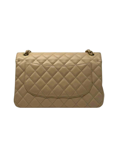 Chanel Double Flap Jumbo Bag In Beige