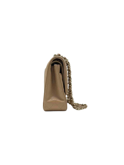 CHANEL Medium Double Flap Caviar Leather In Beige