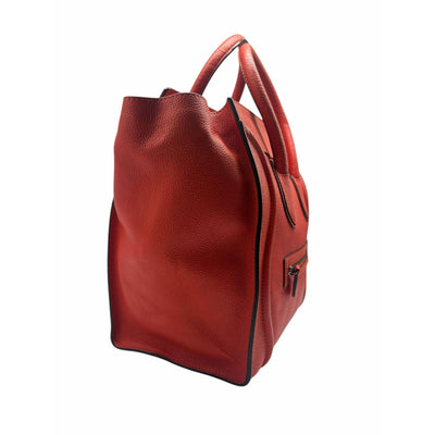 Pre Owned Celine Nano Tote Bag Smooth Leather Micro Red