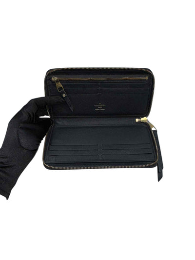 Louis Vuitton Monogram Zippy Wallet Empreinte Leather In Black