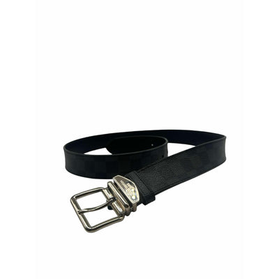 Louis Vuitton Leather Black and Gray Belt