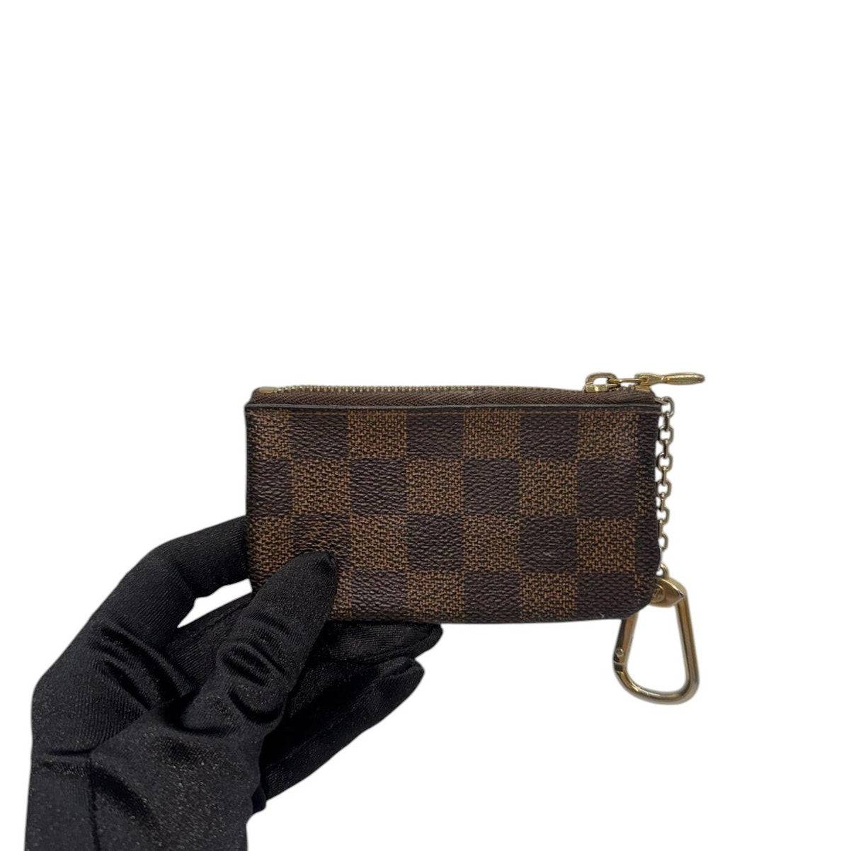 LOUIS VUITTON Leather Key Pouch In Brown