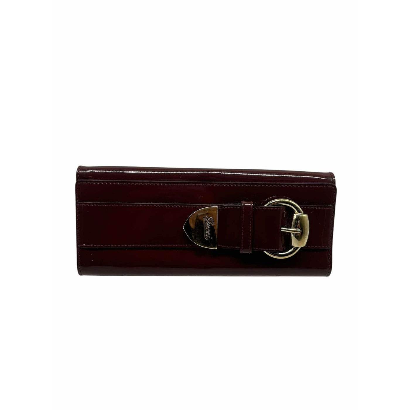 Pre Owned Gucci Patent Leather Clutch Bag Red