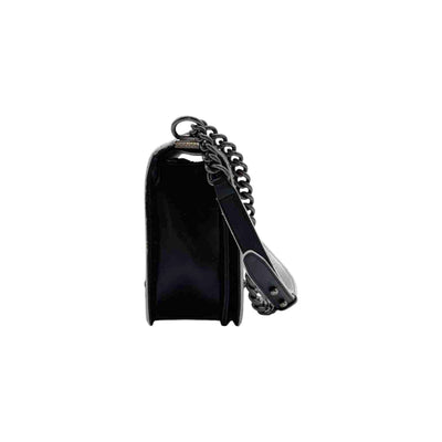 CHANEL Boy Lambskin Black And White Shoulder Bag
