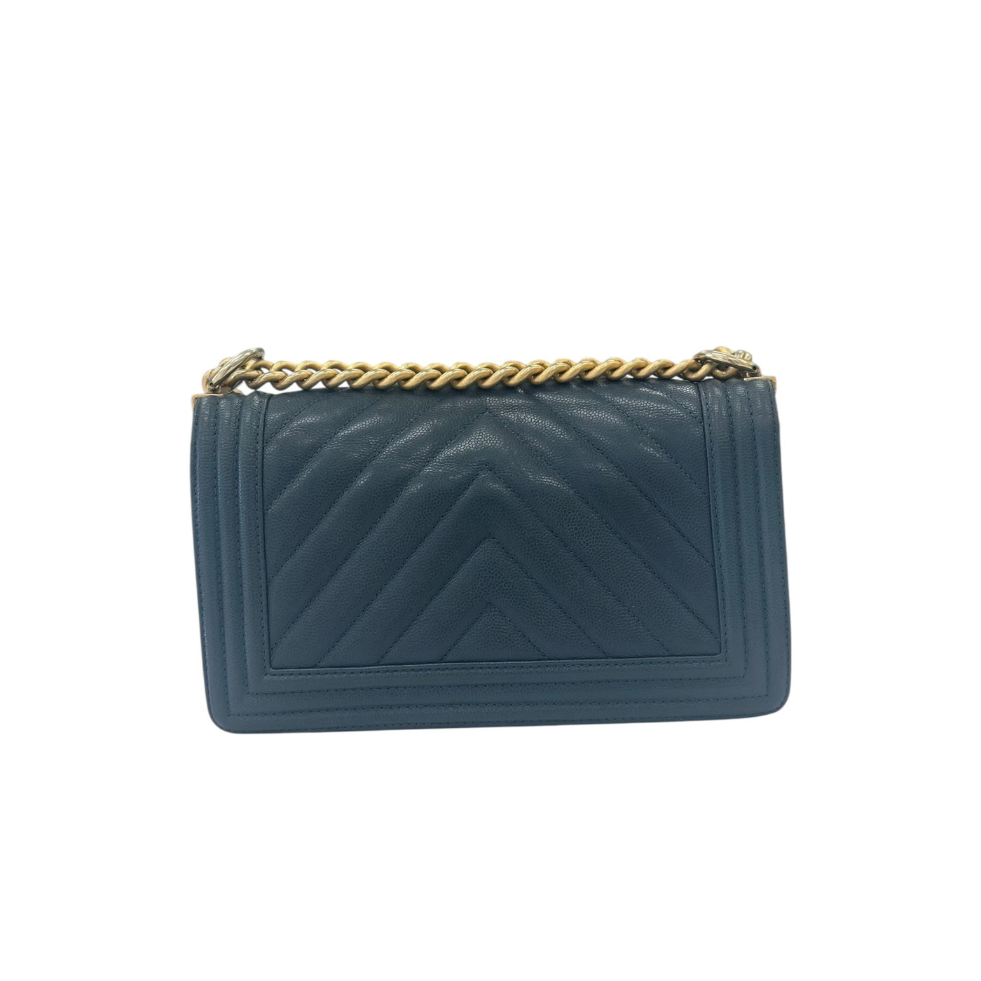 Chanel Boy Bag Chevron in Blue