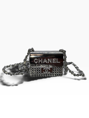 Chanel 2022 Strass & Leather Purse CC Long Pendant Necklace