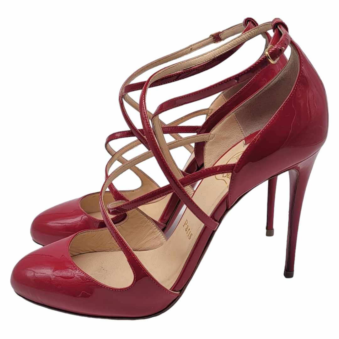 Christian Louboutin Fliketta Ankle Strap Red Pointed Toe Pumps