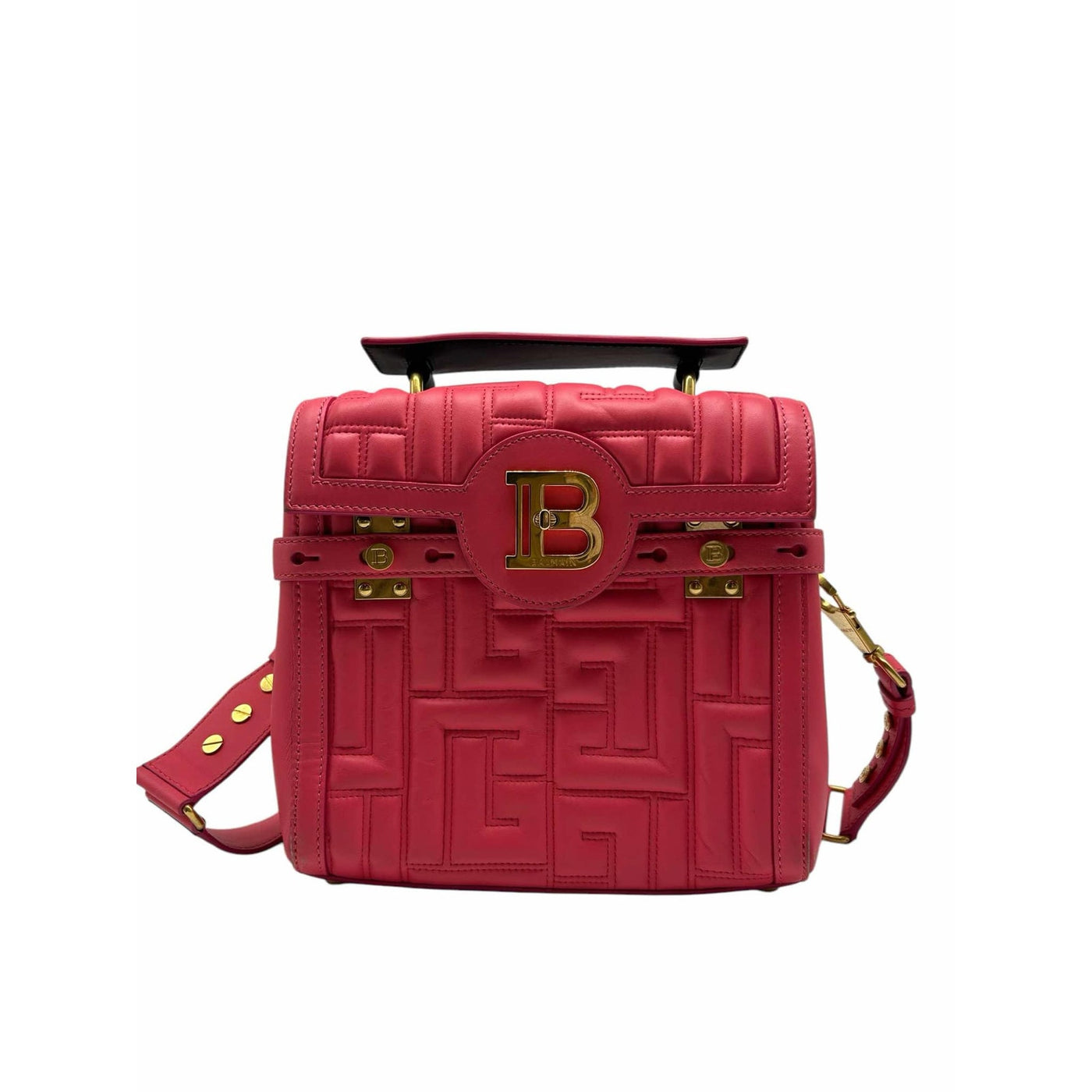 Bolso de mano de piel fucsia B-Buz 23 de Balmain Paris