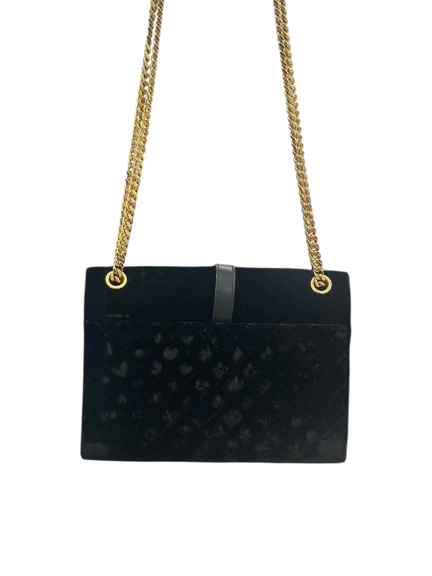 YSL Envelope Handbag in Black Velvet