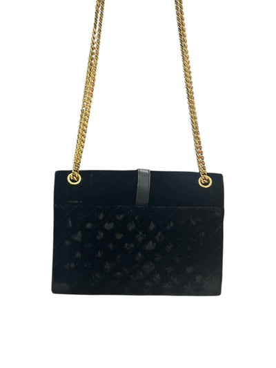 YSL Envelope Handbag in Black Velvet