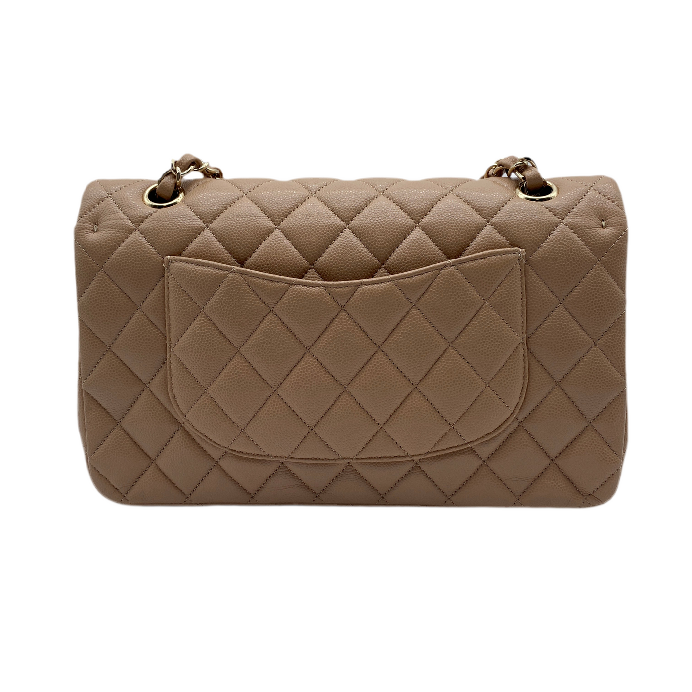 CHANEL Medium Double Flap Caviar Leather In Beige