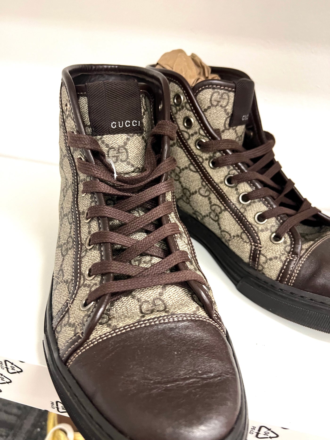 GUCCI GG SUPREME HIGH-TOP SNEAKERS