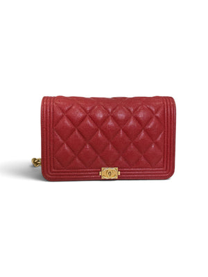 CHANEL BOY HANDBAG WALLET ON CHAIN