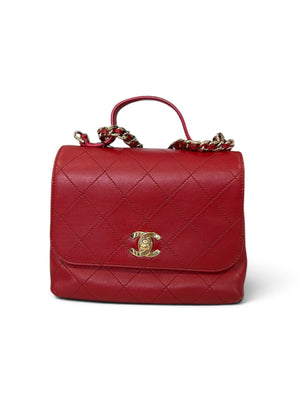 CHANEL DOUBLE POCKET TOP HANDLE HANDBAG
