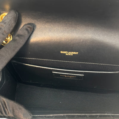 YSL Envelope Handbag in Black Velvet