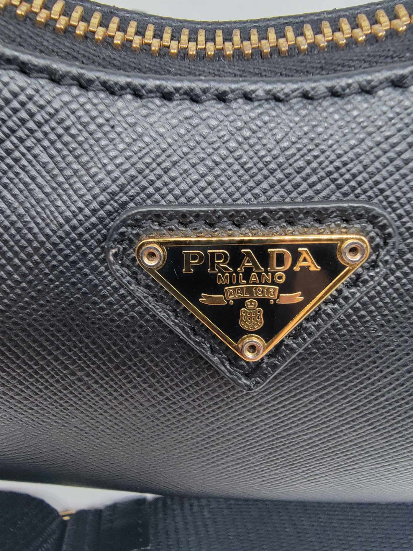 Prada Saffiano Lux Mini Shoulder Bag Black