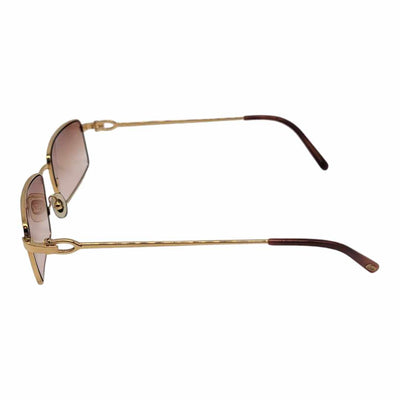 Cartier Gold Metal Frame Sunglasses Half Tinted Lens