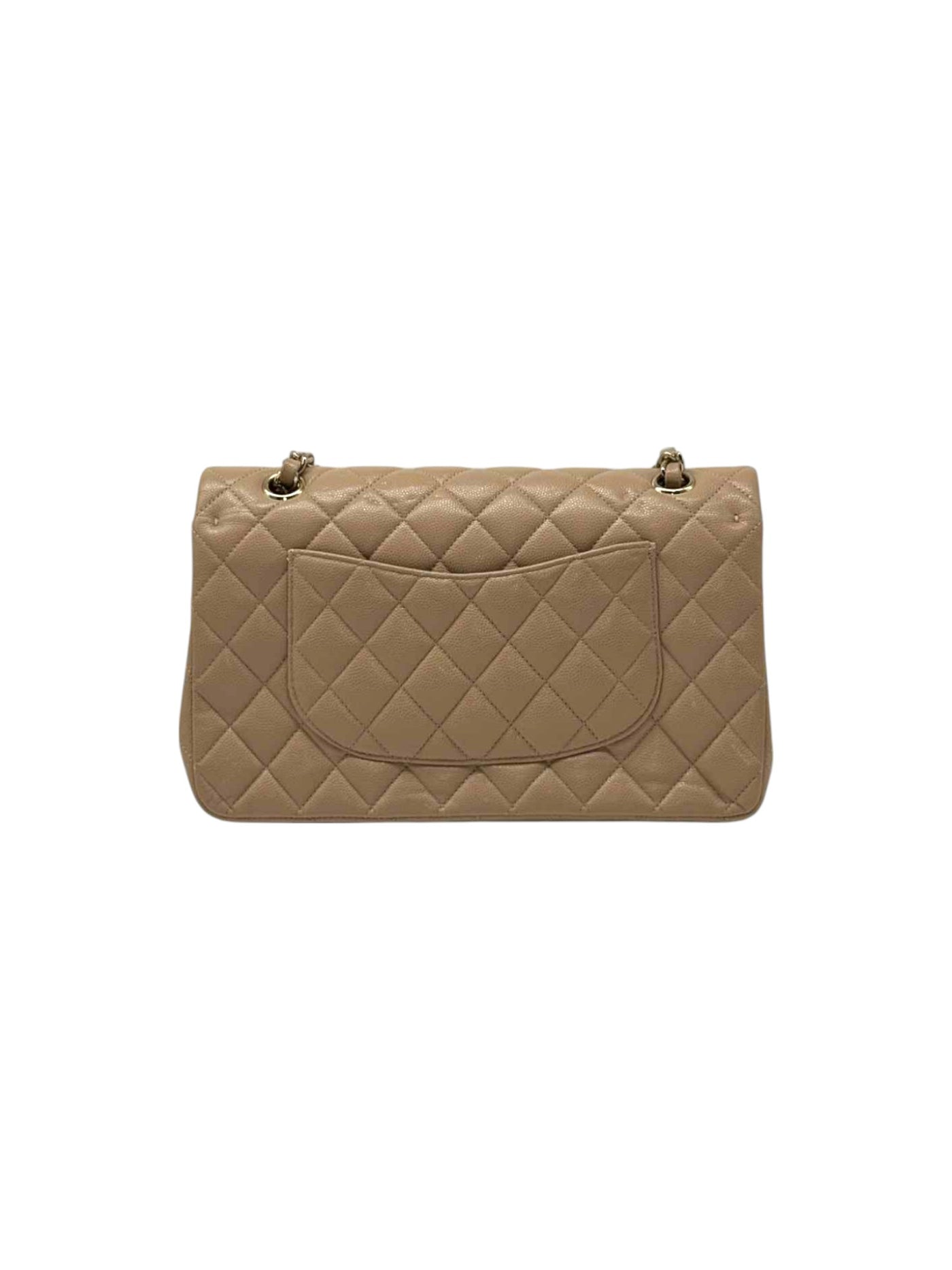 CHANEL Medium Double Flap Caviar Leather In Beige