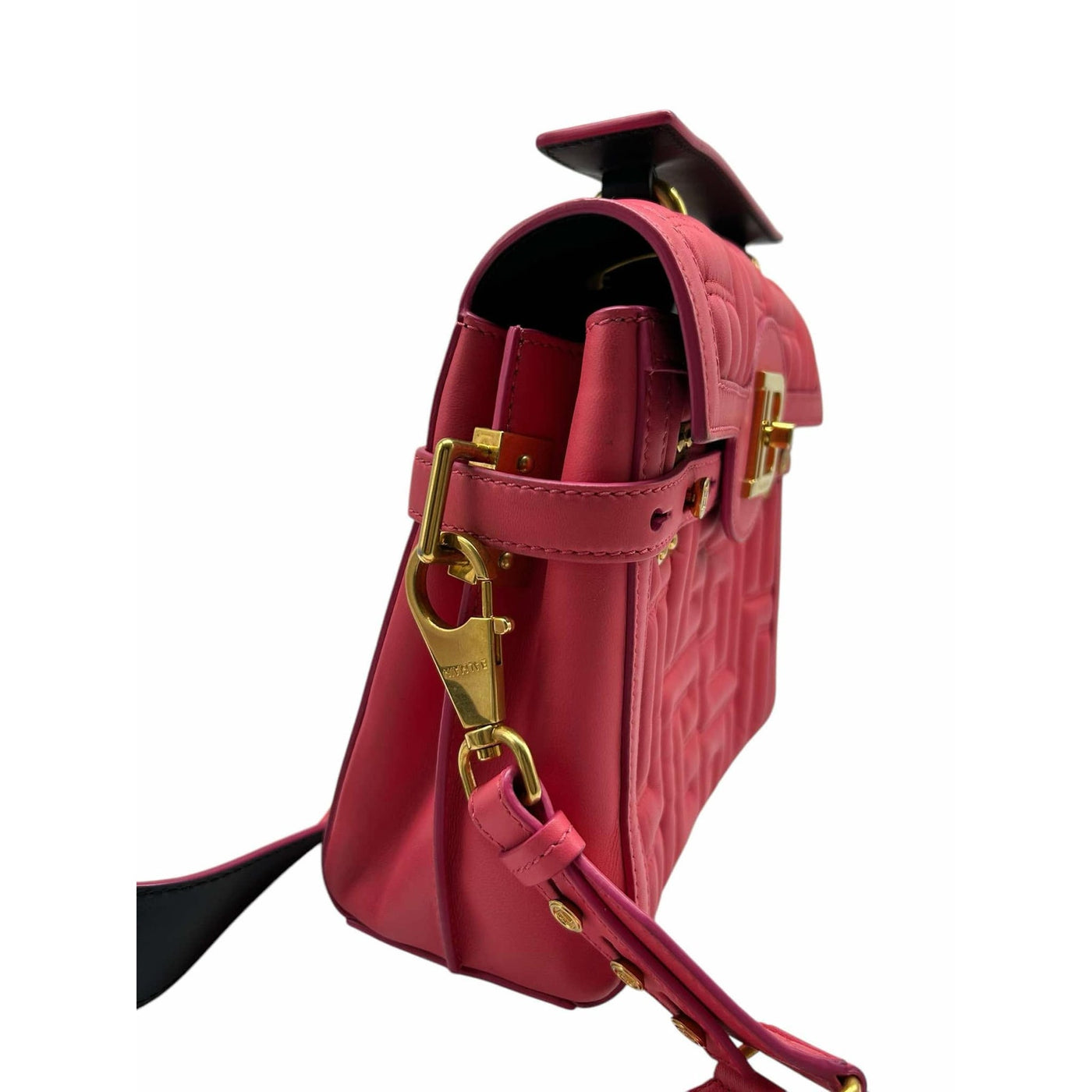 Bolso de mano de piel fucsia B-Buz 23 de Balmain Paris