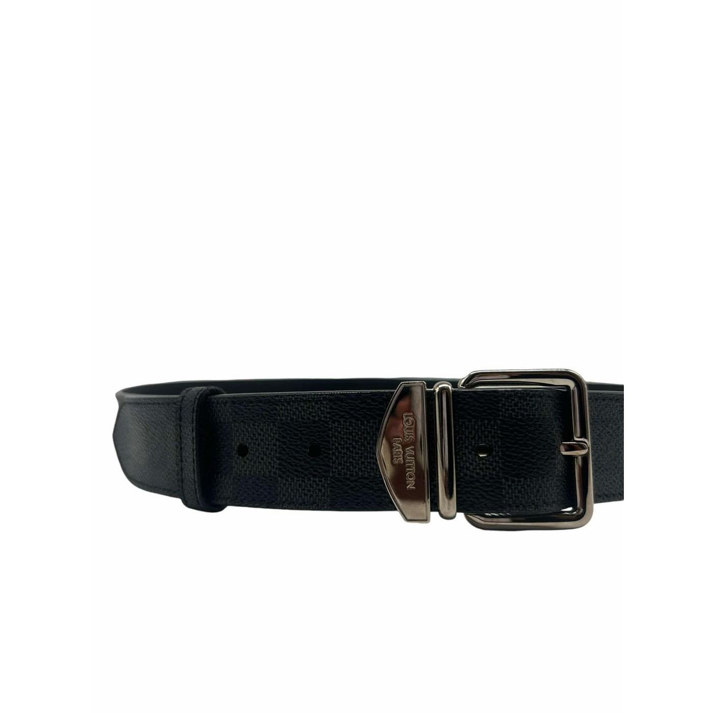 Louis Vuitton Leather Black and Gray Belt