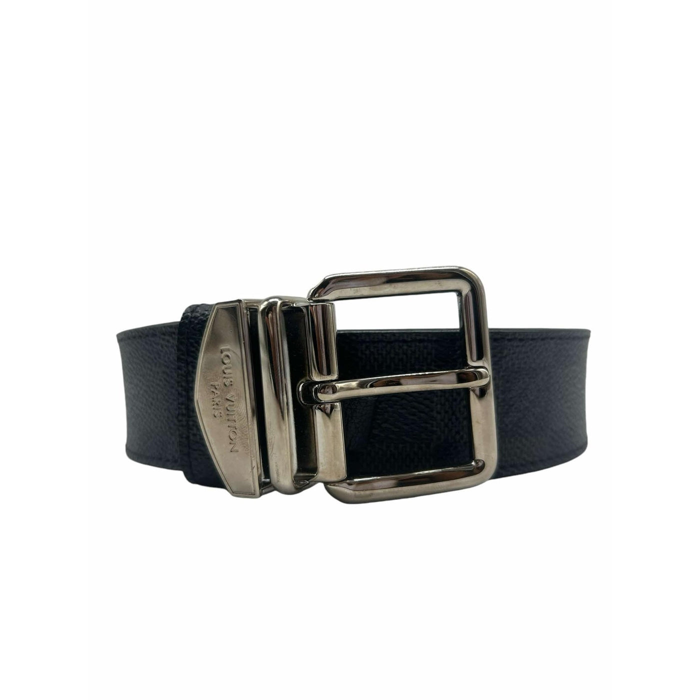 Louis Vuitton Leather Black and Gray Belt