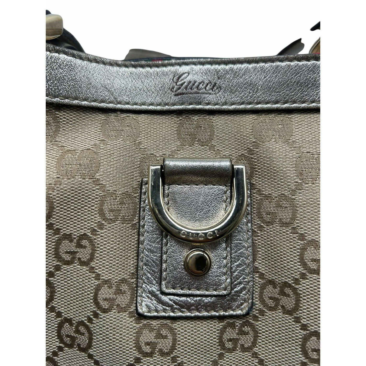 Pre Owned Gucci Abbey Tote Bag GG Canvas Light Brown