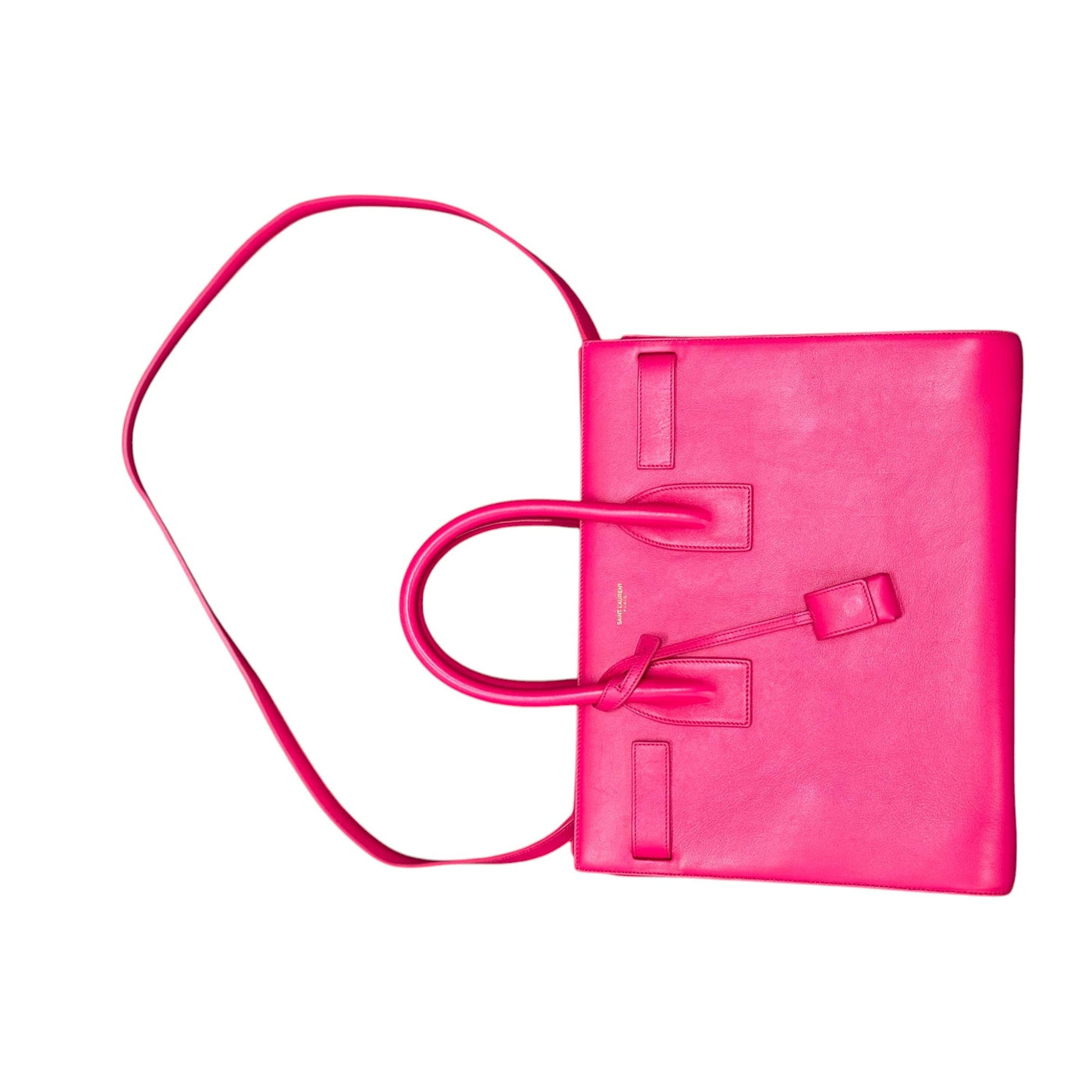 Saint Laurent Sac De Jour Leather Tote in pink