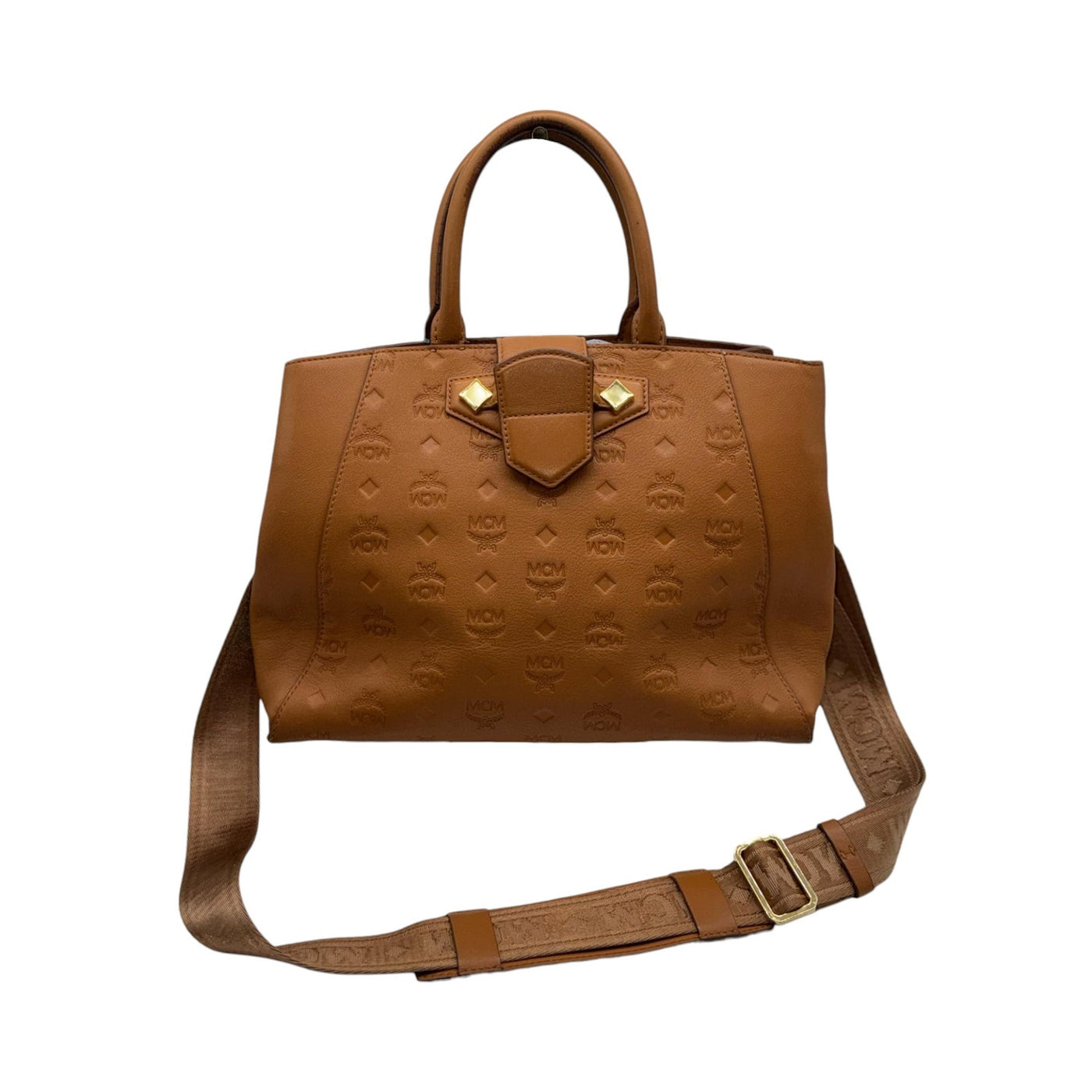 MCM Monogram Medium Essential Tote Bag in Brown