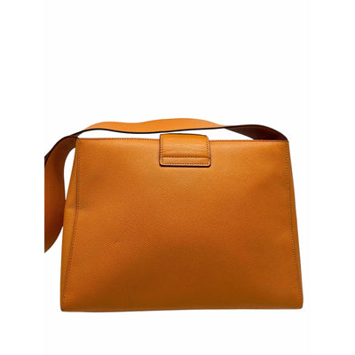 Pre Owned Celine Leather Shoulder Bag Orange