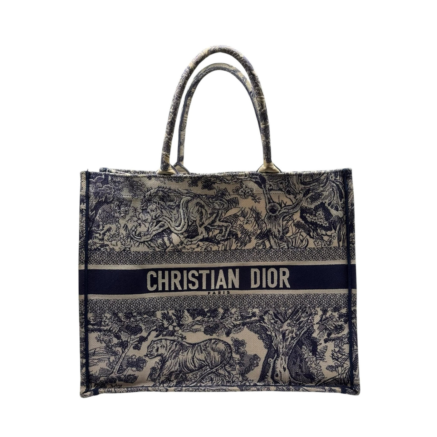 Medium Dior Ecru & Blue Tote Bag for women