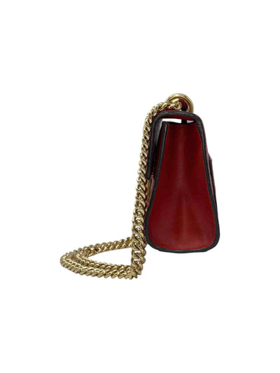 GUCCI 449242 Red Embossed Leather Shoulder Bag