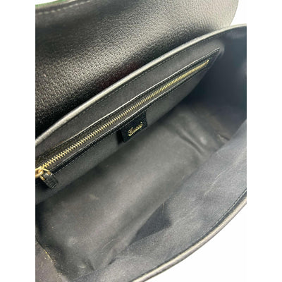 Pre Owned Gucci Calfskin Web Bamboo Bullet Satchel