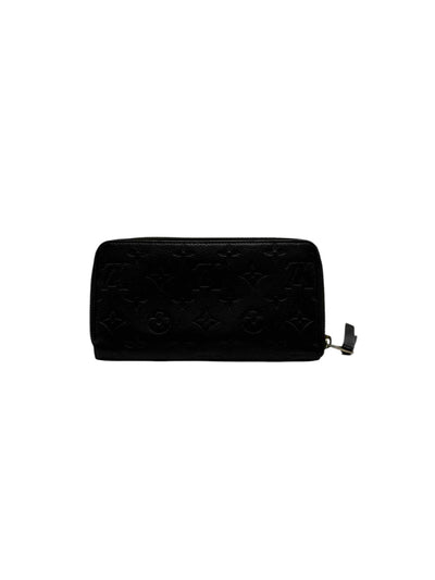 Louis Vuitton Monogram Zippy Wallet Empreinte Leather In Black