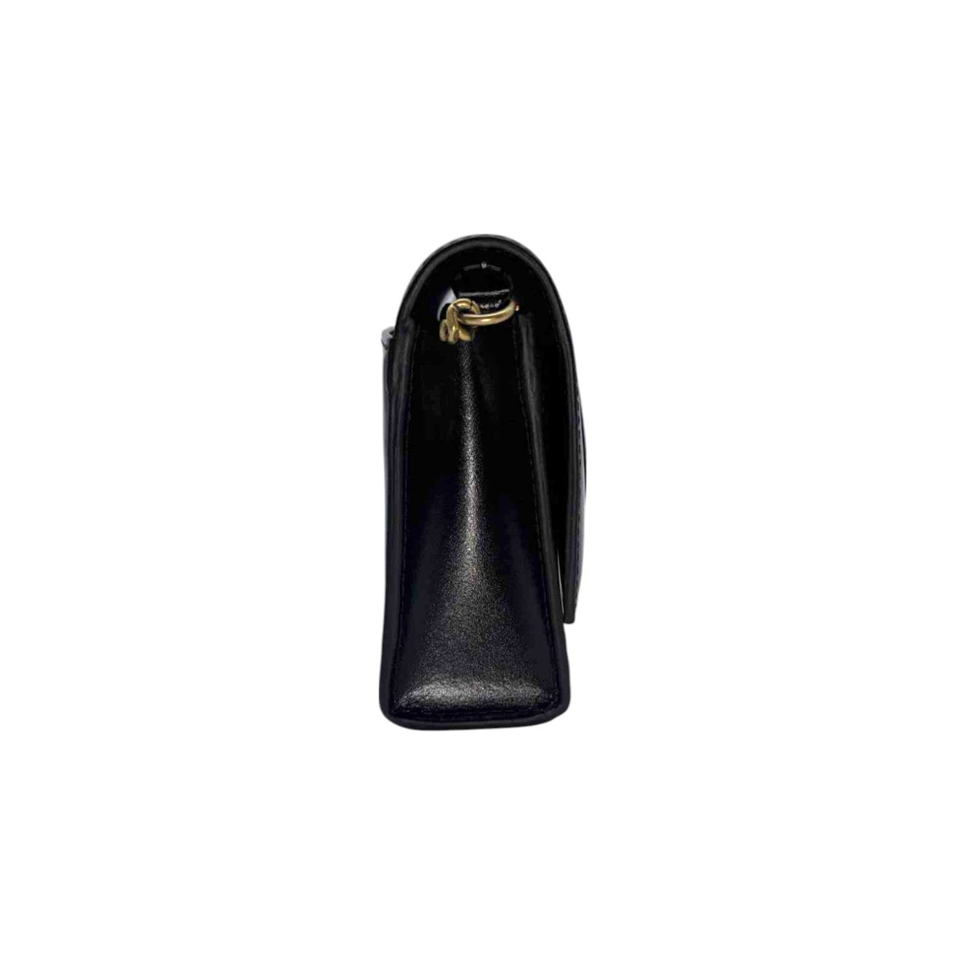 Balenciaga Hourglass Leather Wallet On Chain In Black