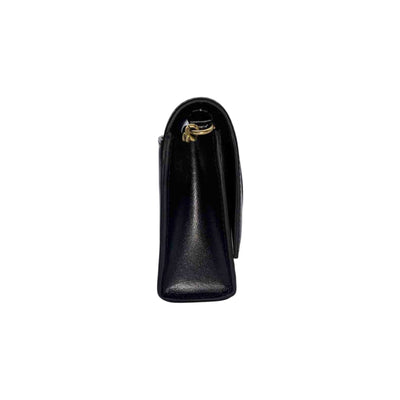 Balenciaga Hourglass Leather Wallet On Chain In Black