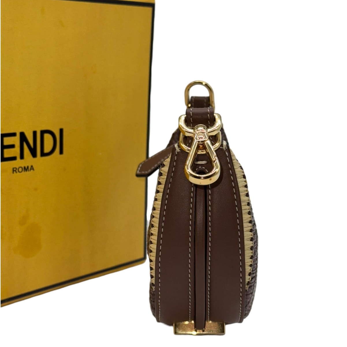 FENDI Mini Women's Handbag in Brown & Beige