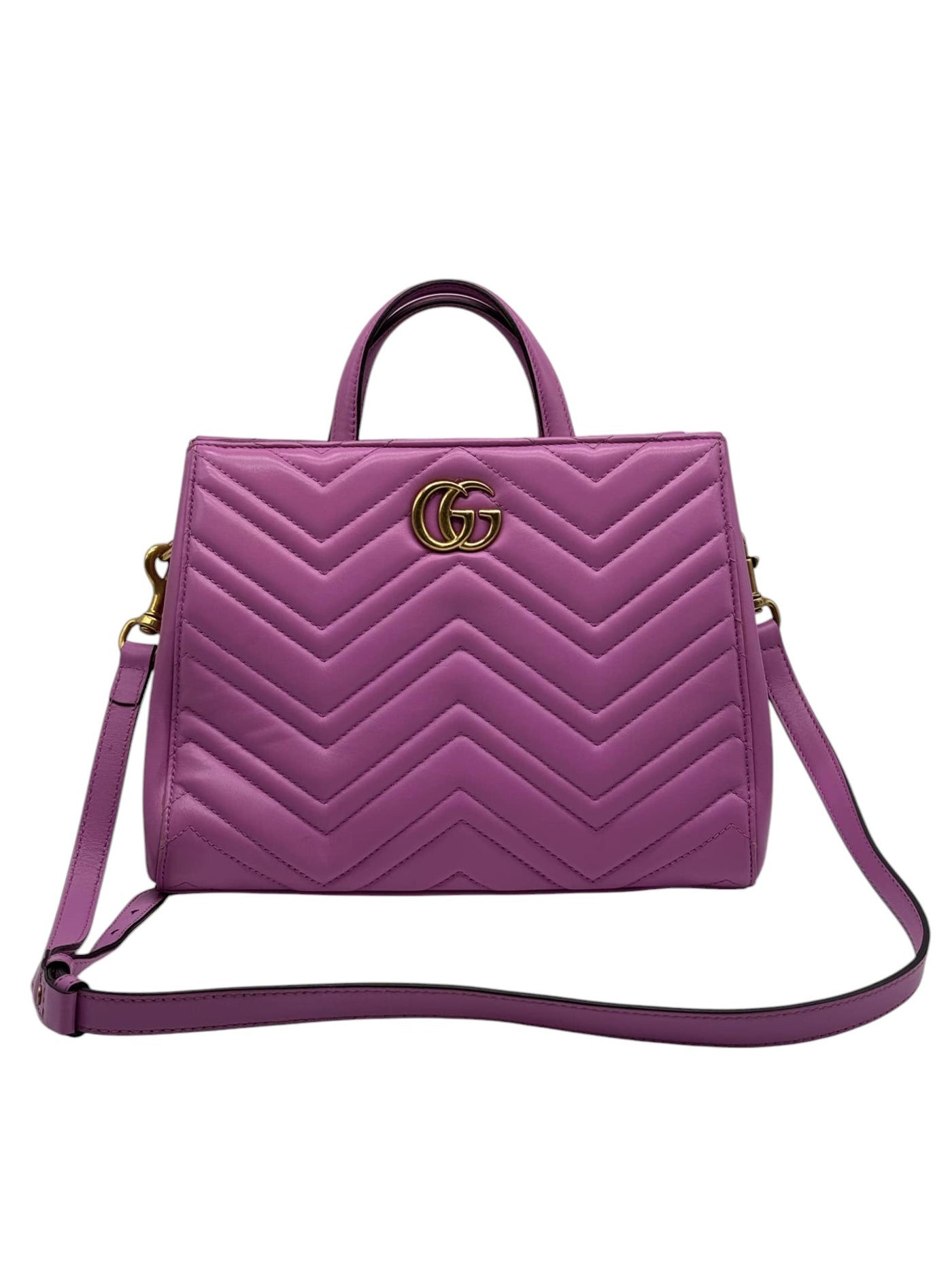 GUCCI GG Marmont Matelasse Tote in Purple