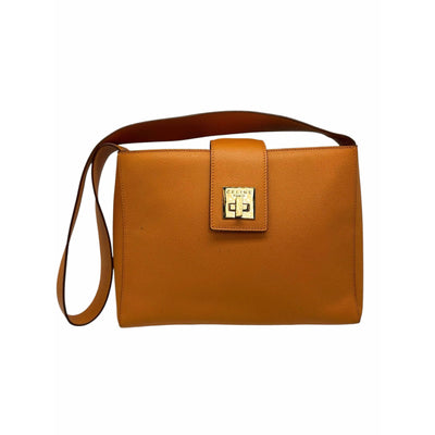 Bolso de hombro de piel color naranja de Celine