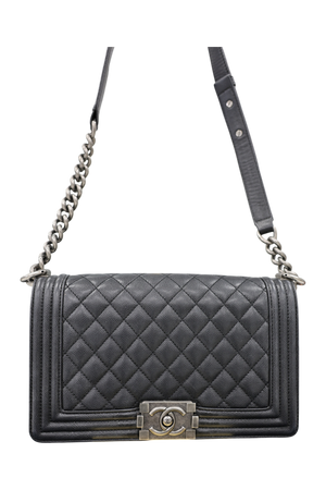 CHANEL MEDIUM BOY HANDBAG IN CAVIAR LEATHER