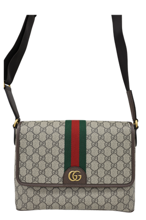 GUCCI OPHIDIA GG SUPREME CANVAS MEDIUM MESSENGER