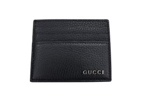 GUCCI BLACK LEATHER GRAINED LEATHER CARD CASE
