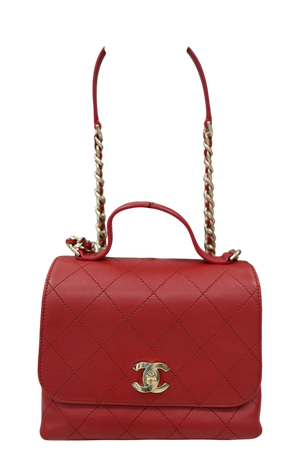 CHANEL DOUBLE POCKET TOP HANDLE HANDBAG