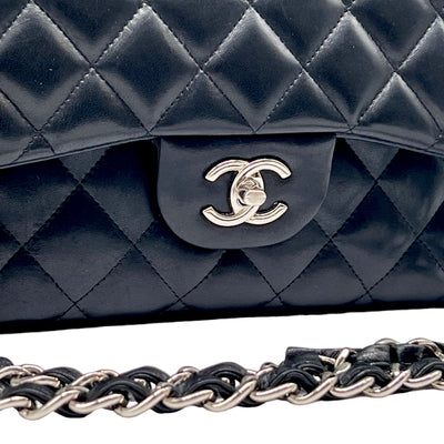 CHANEL QUILTED LAMBSKIN DOUBLE FLAP JUMBO BAG